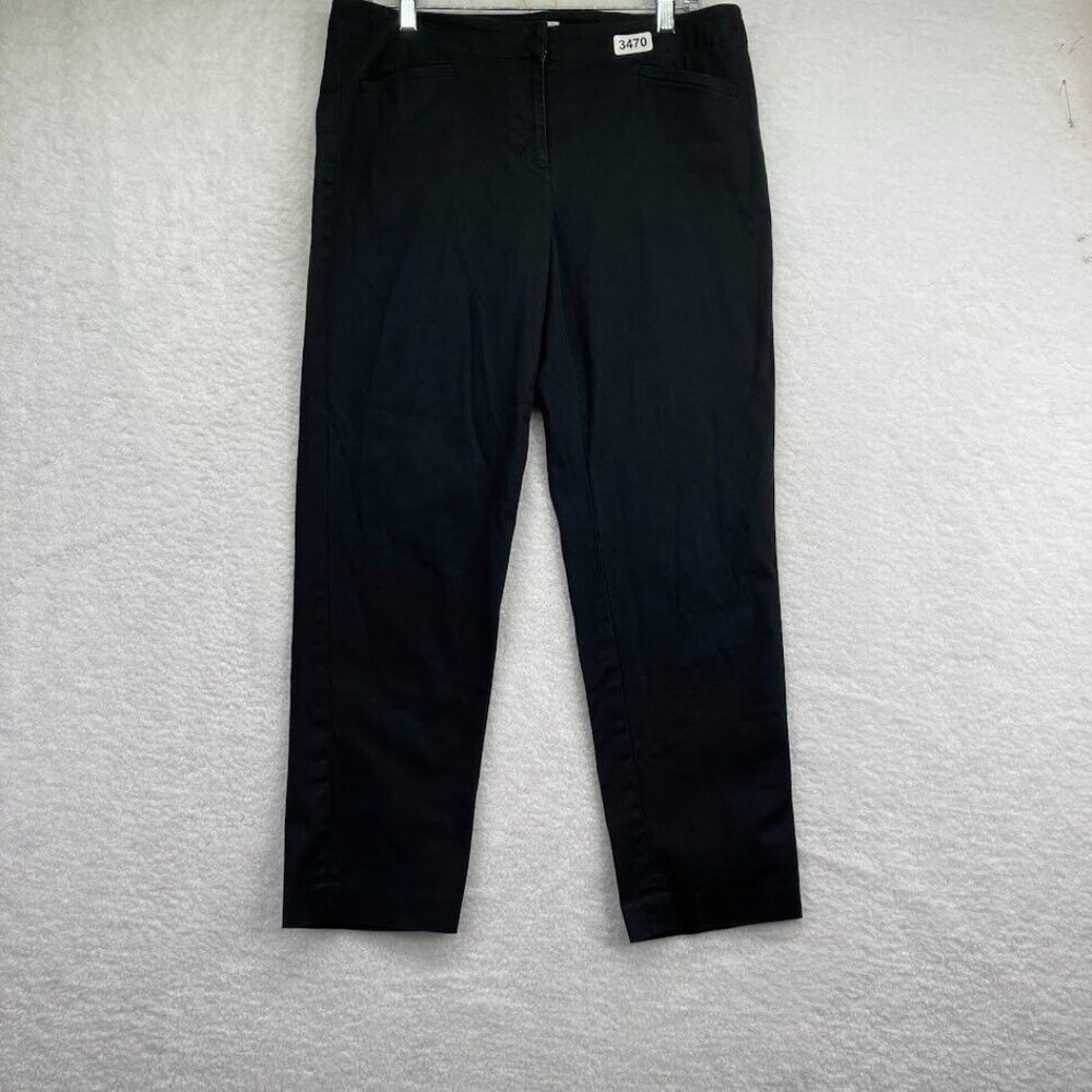 J Jill Womens  Ankle Pants‎ Size 10 Black Smooth Fit Slim Leg Slit Pockets
